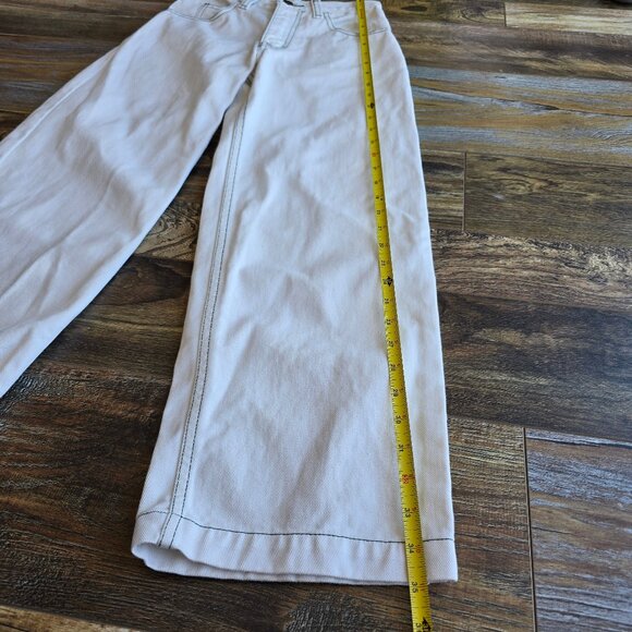 Vintage Blue Comet Made in USA Straight Wide-Leg Jeans Zip White Cotton - Picture 10 of 11